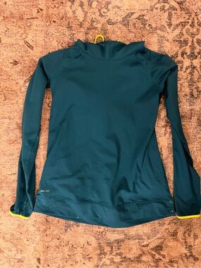 Women's Nike Dri-FIT Long Sleeve Pullover Top - Teal